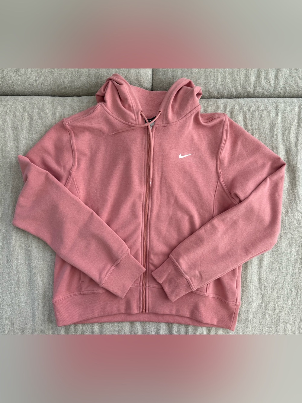 Nike Dusty Pink Dri-FIT Zip Hoodie with Swoosh